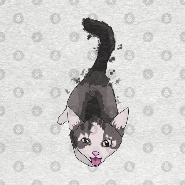 Cute watercolor kitten by Antiope
